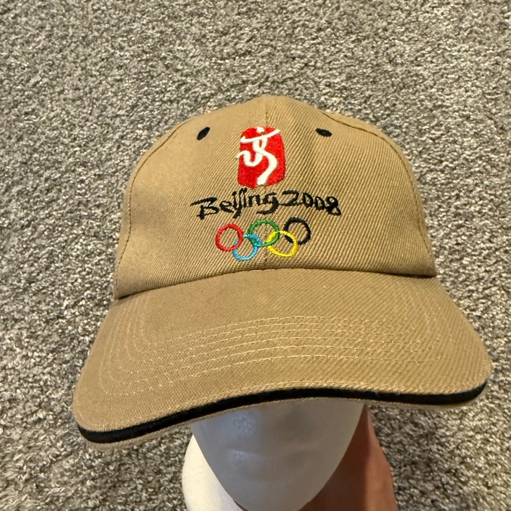 Beijing 2008 Hat Cap Mens Brown Adjustable Strapback One World One Dream